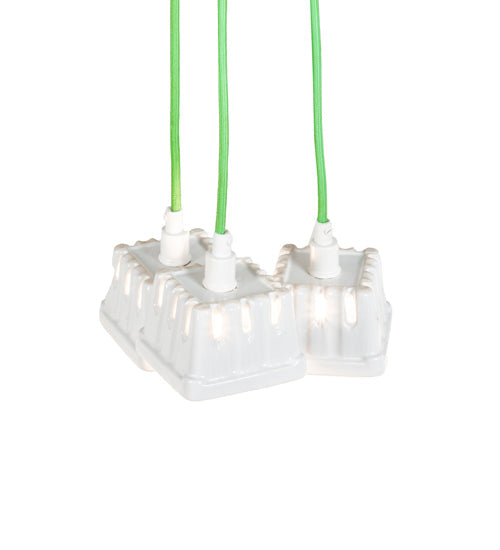 Meyda Lighting Berry Basket 218855 10" 3-Light White Pendant Light With White Ceramic Shade