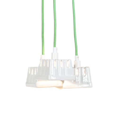 Meyda Lighting Berry Basket 218855 10" 3-Light White Pendant Light With White Ceramic Shade