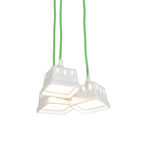 Meyda Lighting Berry Basket 218855 10" 3-Light White Pendant Light With White Ceramic Shade