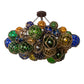 Meyda Lighting Bijoux Colores 56" 8-Light Wrought Iron On Rust Chandelier With Multi-Colored Shade Glass