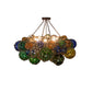 Meyda Lighting Bijoux Colores 56" 8-Light Wrought Iron On Rust Chandelier With Multi-Colored Shade Glass