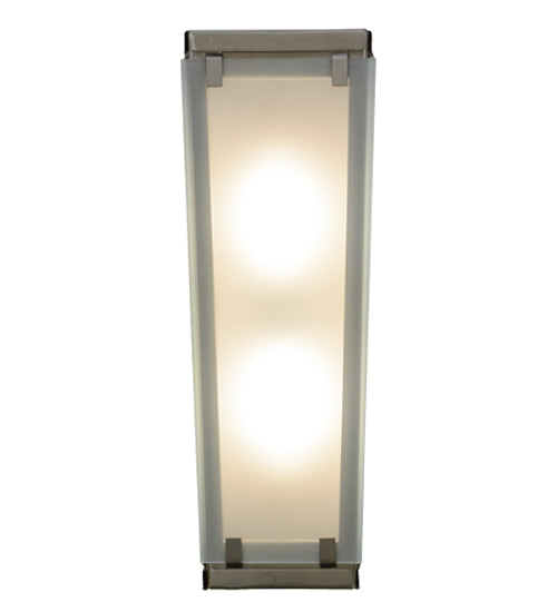 Meyda Lighting Binnenstebuiten 6" 2-Light Champagne Mist Wall Sconce With Frosted Clear Shade Glass