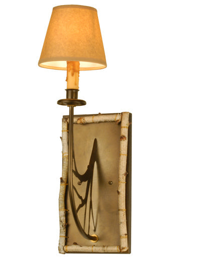 Meyda Lighting Birchwood 6" Antique Copper Wall Sconce With Beige Shade