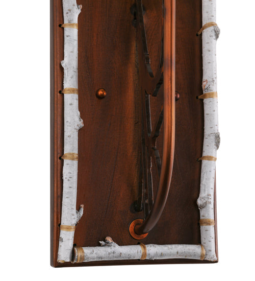 Meyda Lighting Birchwood 6" Vintage Copper Wall Sconce With Beige Fabric Shade