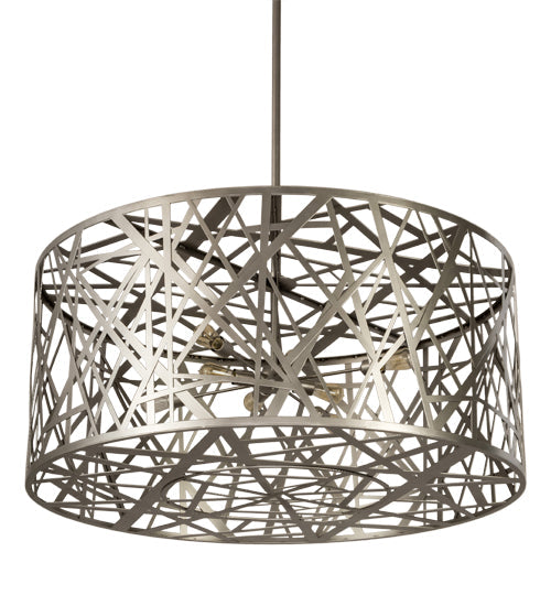Meyda Lighting Bird's Nest 182460 54" 8-Light Nickel Pendant Light