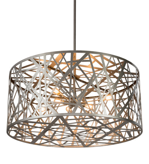Meyda Lighting Bird's Nest 182460 54" 8-Light Nickel Pendant Light