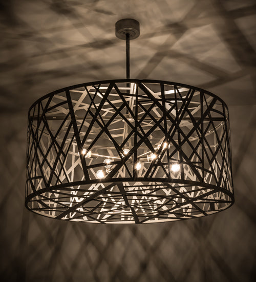 Meyda Lighting Bird's Nest 54" 8-Light Nickel Pendant Light