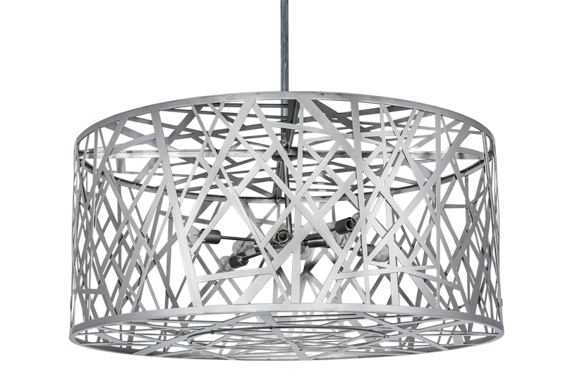 Meyda Lighting Bird's Nest 54" 8-Light Nickel Pendant Light