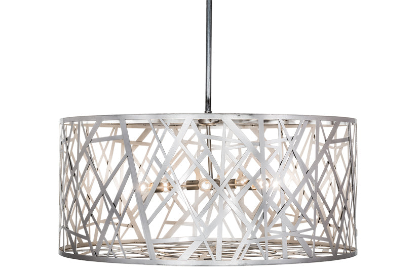 Meyda Lighting Bird's Nest 54" 8-Light Nickel Pendant Light