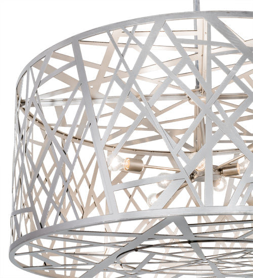 Meyda Lighting Bird's Nest 54" 8-Light Nickel Pendant Light