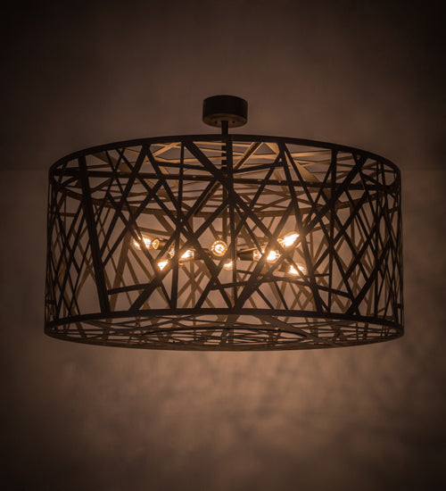 Meyda Lighting Bird's Nest 54" 8-Light Oil Rubbed Bronze Semi-flush Mount Light