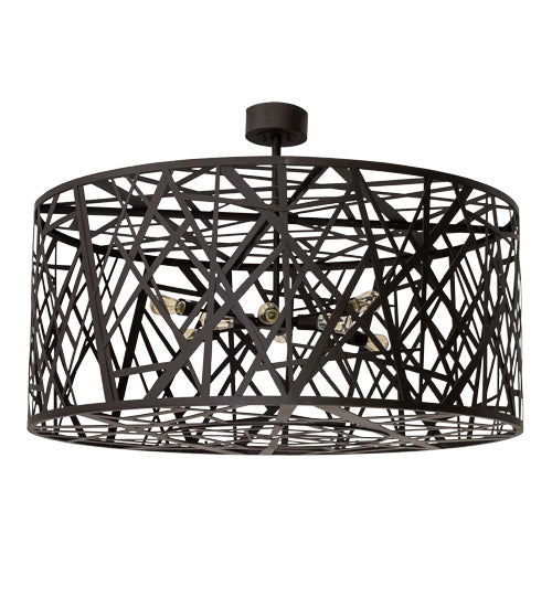 Meyda Lighting Bird's Nest 54" 8-Light Oil Rubbed Bronze Semi-flush Mount Light
