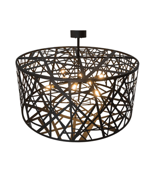Meyda Lighting Bird's Nest 54" 8-Light Oil Rubbed Bronze Semi-flush Mount Light