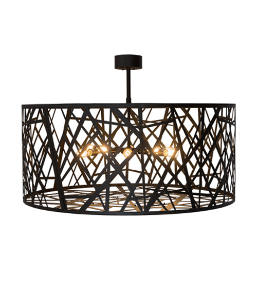 Meyda Lighting Bird's Nest 54" 8-Light Oil Rubbed Bronze Semi-flush Mount Light