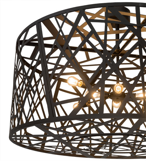 Meyda Lighting Bird's Nest 54" 8-Light Oil Rubbed Bronze Semi-flush Mount Light