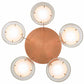 Meyda Lighting Bisbee 40" 5-Light Brushed Copper Cascading Pendant Light With Clear Shade Glass
