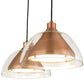 Meyda Lighting Bisbee 40" 5-Light Brushed Copper Cascading Pendant Light With Clear Shade Glass