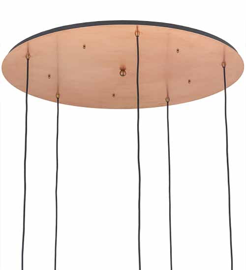 Meyda Lighting Bisbee 40" 5-Light Brushed Copper Cascading Pendant Light With Clear Shade Glass