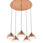 Meyda Lighting Bisbee 40" 5-Light Brushed Copper Cascading Pendant Light With Clear Shade Glass