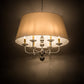 Meyda Lighting Biscayne 38" 6-Light Polished Nickel Pendant Light With White Natural Linen Shade