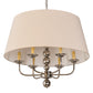 Meyda Lighting Biscayne 38" 6-Light Polished Nickel Pendant Light With White Natural Linen Shade