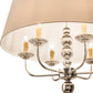 Meyda Lighting Biscayne 38" 6-Light Polished Nickel Pendant Light With White Natural Linen Shade