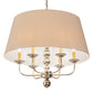 Meyda Lighting Biscayne 38" 6-Light Polished Nickel Pendant Light With White Natural Linen Shade