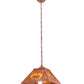 Meyda Lighting Black Bear 23" 2-Light Rust Pendant Light With Amber Mica Shade Glass