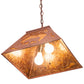 Meyda Lighting Black Bear 23" 2-Light Rust Pendant Light With Amber Mica Shade Glass