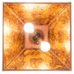 Meyda Lighting Black Bear 23" 2-Light Rust Pendant Light With Amber Mica Shade Glass