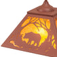 Meyda Lighting Black Bear 23" 2-Light Rust Pendant Light With Amber Mica Shade Glass