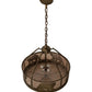 Meyda Lighting Black Bear 23" 4-Light Antique Copper Inverted Pendant Light With Silver Mica Shade Glass