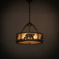 Meyda Lighting Black Bear 23" 4-Light Antique Copper Inverted Pendant Light With Silver Mica Shade Glass