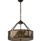 Meyda Lighting Black Bear 23" 4-Light Antique Copper Inverted Pendant Light With Silver Mica Shade Glass