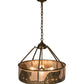 Meyda Lighting Black Bear 23" 4-Light Antique Copper Inverted Pendant Light With Silver Mica Shade Glass