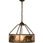 Meyda Lighting Black Bear 23" 4-Light Antique Copper Inverted Pendant Light With Silver Mica Shade Glass