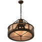 Meyda Lighting Black Bear 23" 4-Light Antique Copper Inverted Pendant Light With Silver Mica Shade Glass