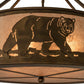 Meyda Lighting Black Bear 23" 4-Light Antique Copper Inverted Pendant Light With Silver Mica Shade Glass