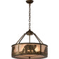 Meyda Lighting Black Bear 23" 4-Light Antique Copper Inverted Pendant Light With Silver Mica Shade Glass