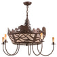 Meyda Lighting Black Bear 35" 8-Light Cafe Noir Chandelier With Silver Mica Shade Glass