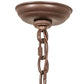 Meyda Lighting Black Bear 38" 8-Light Cafe Noir Chandelier With Silver Mica & Brown Parchment Shade