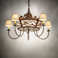 Meyda Lighting Black Bear 38" 8-Light Cafe Noir Chandelier With Silver Mica & Brown Parchment Shade