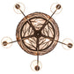 Meyda Lighting Black Bear 38" 8-Light Cafe Noir Chandelier With Silver Mica & Brown Parchment Shade