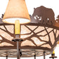 Meyda Lighting Black Bear 38" 8-Light Cafe Noir Chandelier With Silver Mica & Brown Parchment Shade