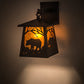 Meyda Lighting Black Bear 7" Timeless Bronze Hanging Wall Sconce With Amber Mica Shade Glass