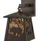 Meyda Lighting Black Bear 7" Timeless Bronze Hanging Wall Sconce With Amber Mica Shade Glass