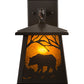 Meyda Lighting Black Bear 7" Timeless Bronze Hanging Wall Sconce With Amber Mica Shade Glass