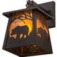 Meyda Lighting Black Bear 7" Timeless Bronze Hanging Wall Sconce With Amber Mica Shade Glass