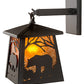 Meyda Lighting Black Bear 7" Timeless Bronze Hanging Wall Sconce With Amber Mica Shade Glass