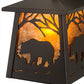 Meyda Lighting Black Bear 7" Timeless Bronze Hanging Wall Sconce With Amber Mica Shade Glass